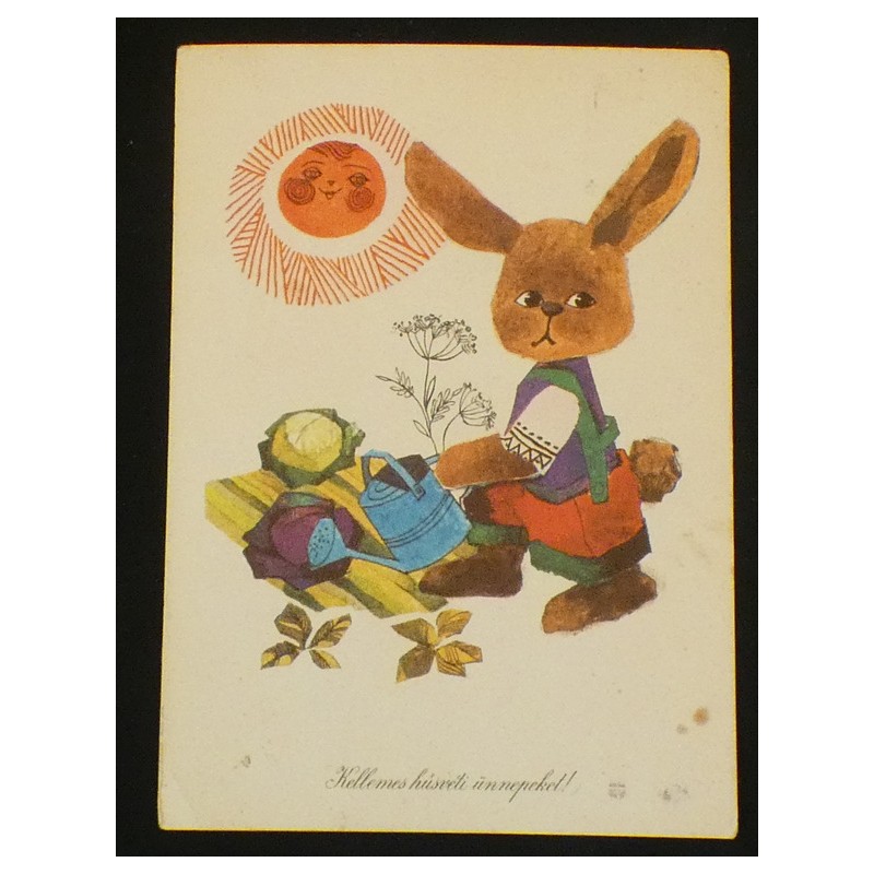 Tomaska Irén grafikai húsvéti képeslap