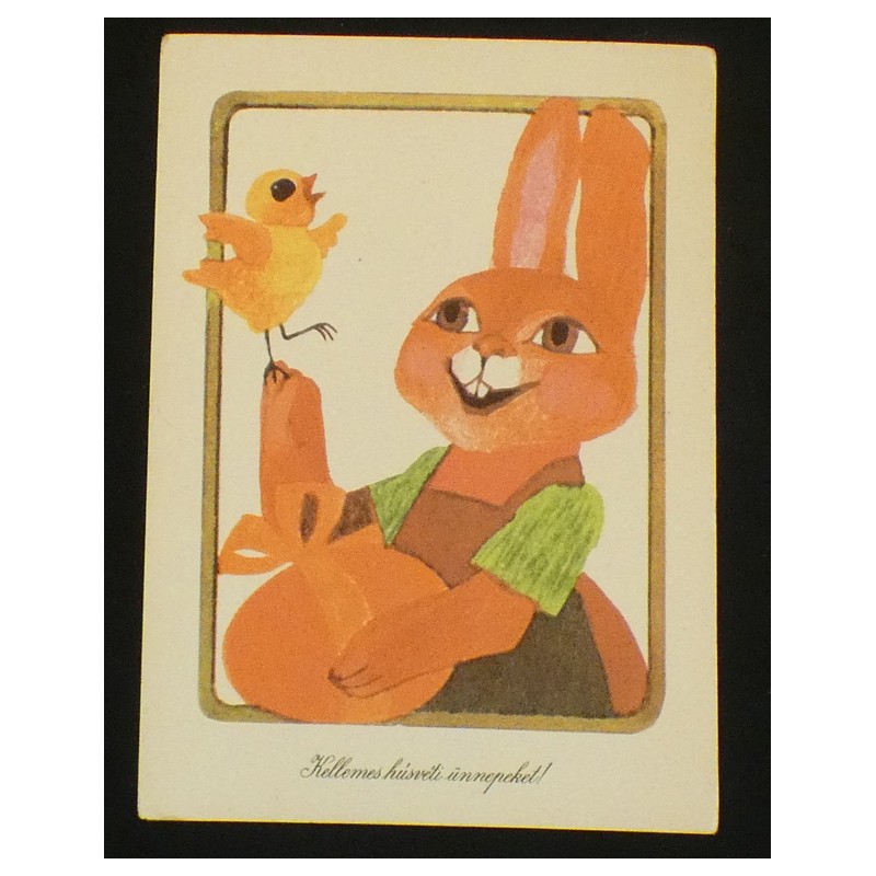 Tomaska Irén grafikai húsvéti képeslap