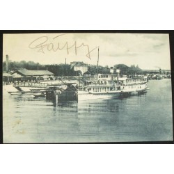 Komárom, kikötő hajóval